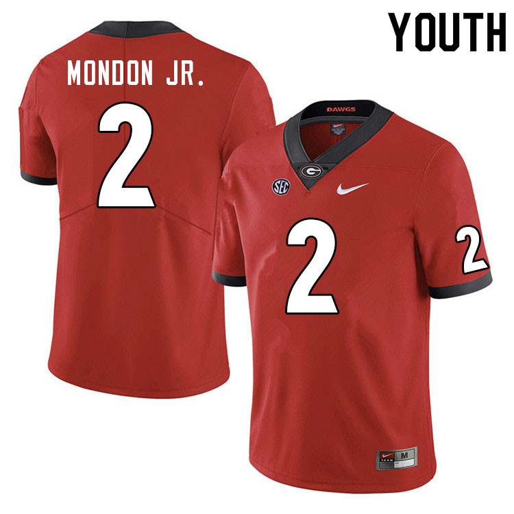 Youth #2 Smael Mondon Jr. Georgia Bulldogs College Football Jerseys Sale-Red - Click Image to Close